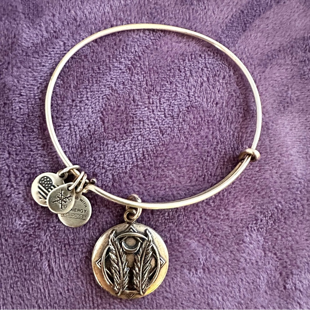 Gold Alex and Ani Godspeed Bangle